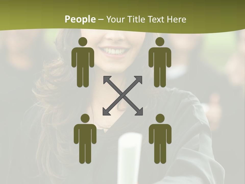 Female Graduation Portrait Smiling And Showing Her Diploma PowerPoint Template