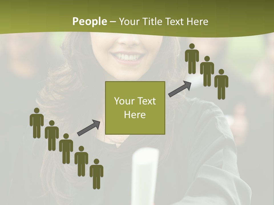 Female Graduation Portrait Smiling And Showing Her Diploma PowerPoint Template