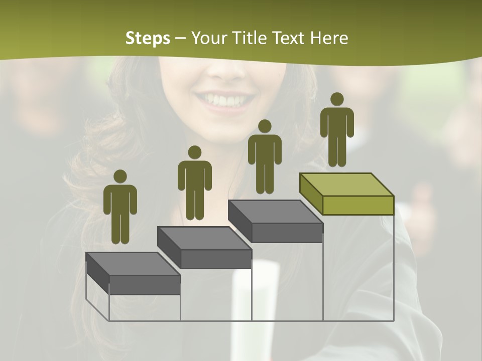 Female Graduation Portrait Smiling And Showing Her Diploma PowerPoint Template