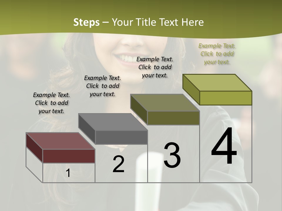 Female Graduation Portrait Smiling And Showing Her Diploma PowerPoint Template