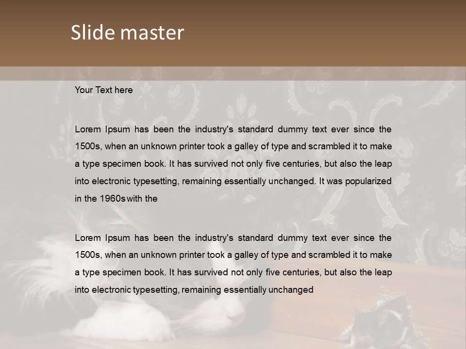 A Cat Laying On The Floor Next To A Mouse PowerPoint Template