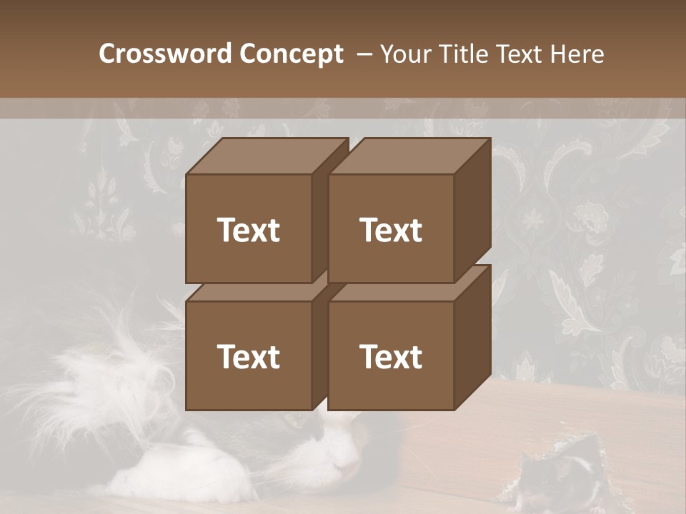 A Cat Laying On The Floor Next To A Mouse PowerPoint Template
