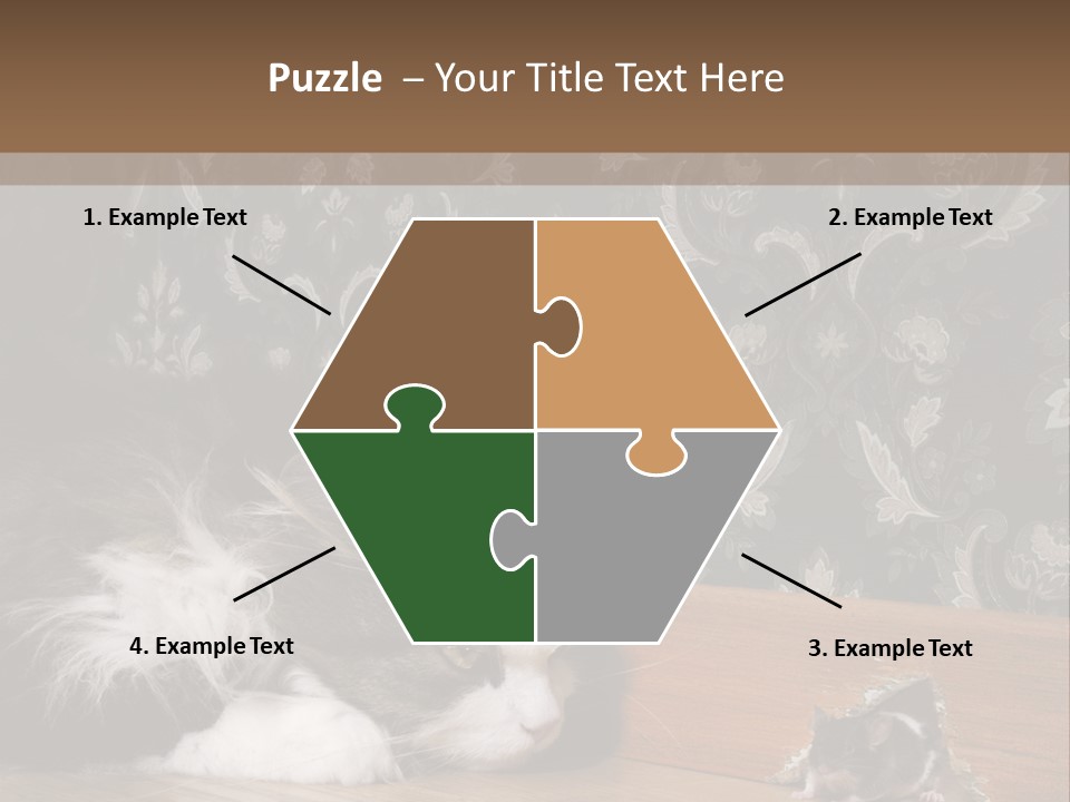 A Cat Laying On The Floor Next To A Mouse PowerPoint Template