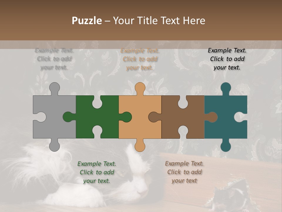 A Cat Laying On The Floor Next To A Mouse PowerPoint Template