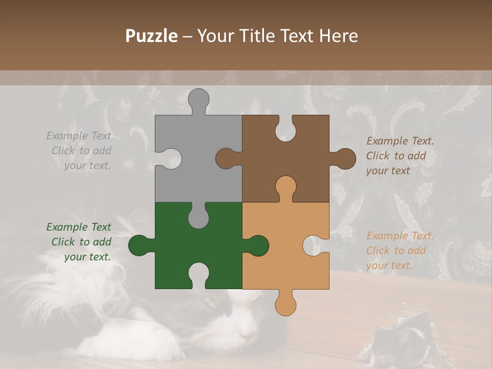 A Cat Laying On The Floor Next To A Mouse PowerPoint Template