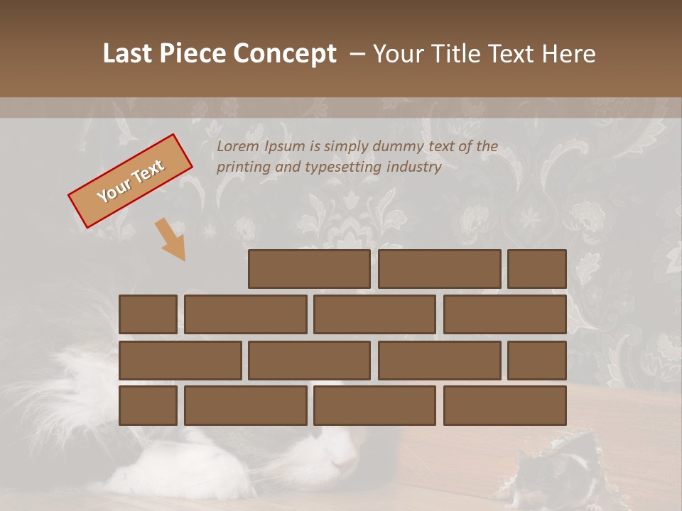 A Cat Laying On The Floor Next To A Mouse PowerPoint Template