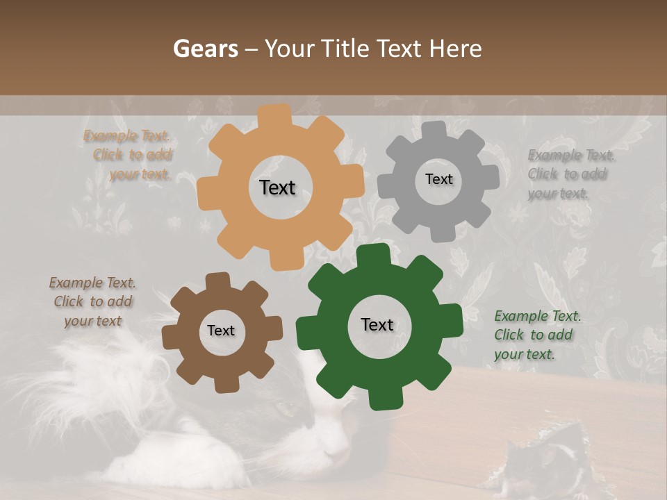 A Cat Laying On The Floor Next To A Mouse PowerPoint Template