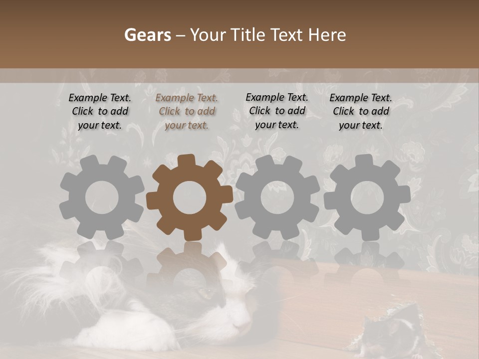 A Cat Laying On The Floor Next To A Mouse PowerPoint Template