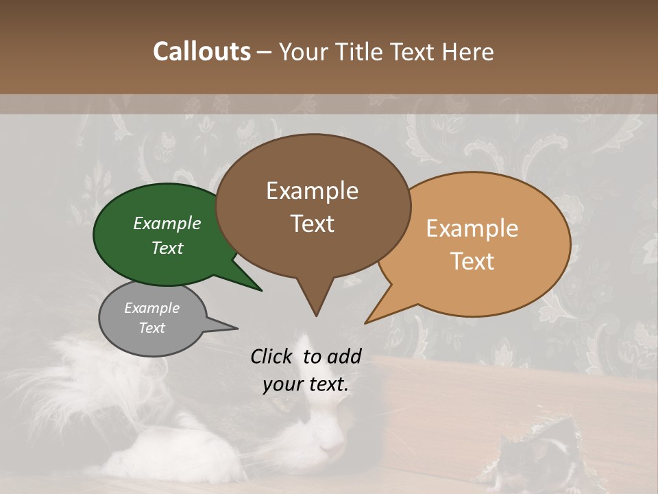 A Cat Laying On The Floor Next To A Mouse PowerPoint Template