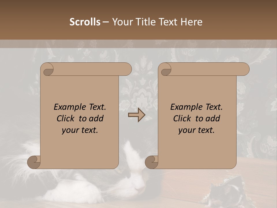 A Cat Laying On The Floor Next To A Mouse PowerPoint Template