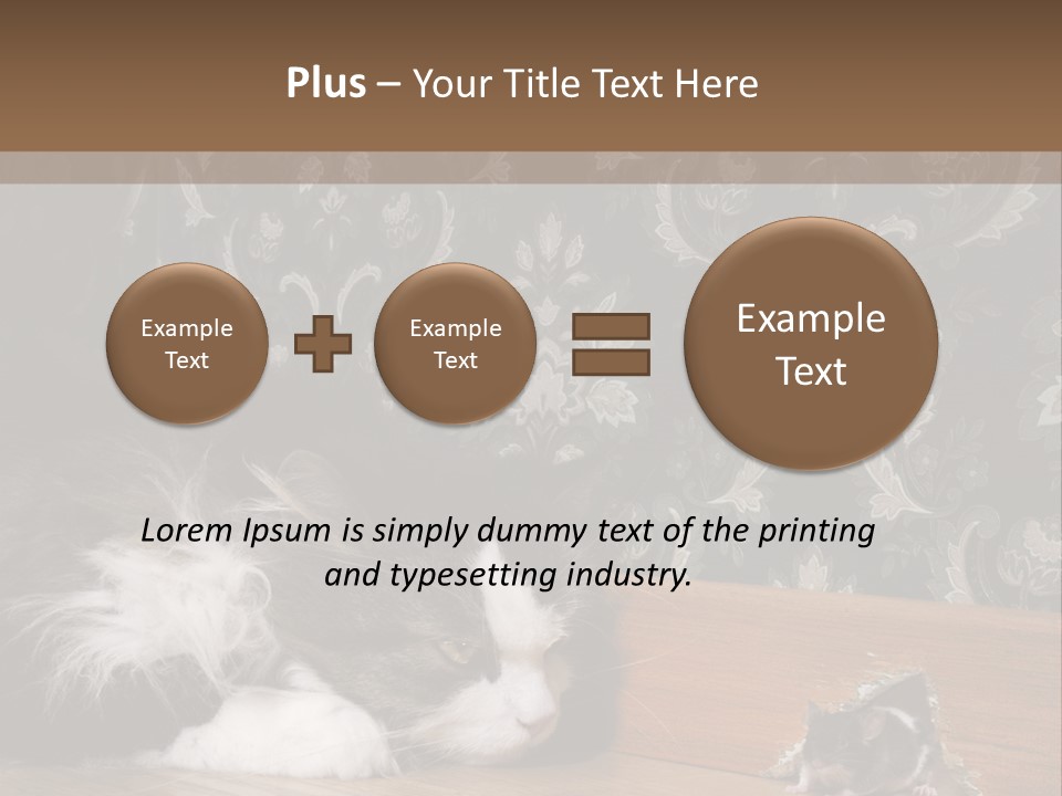 A Cat Laying On The Floor Next To A Mouse PowerPoint Template