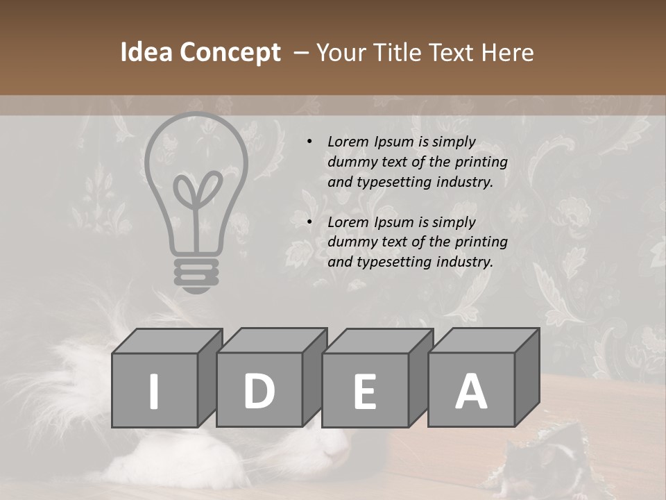 A Cat Laying On The Floor Next To A Mouse PowerPoint Template