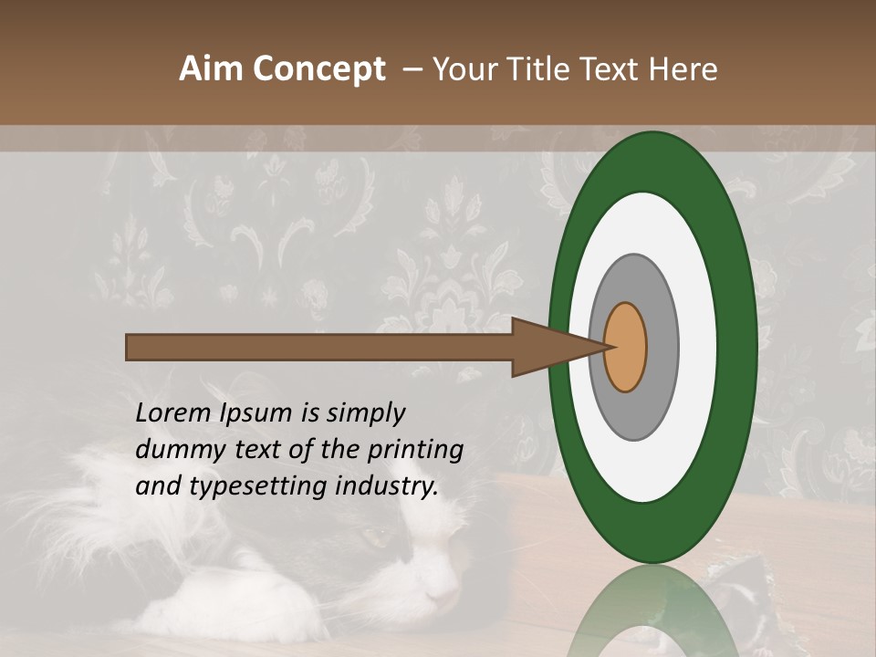 A Cat Laying On The Floor Next To A Mouse PowerPoint Template