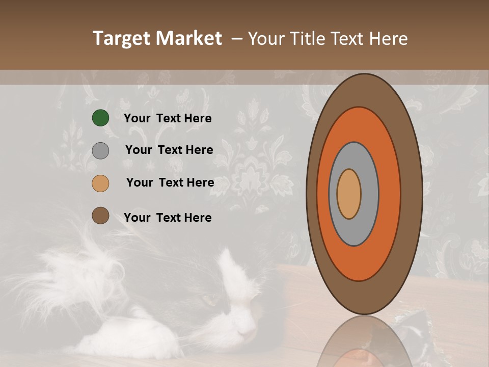 A Cat Laying On The Floor Next To A Mouse PowerPoint Template