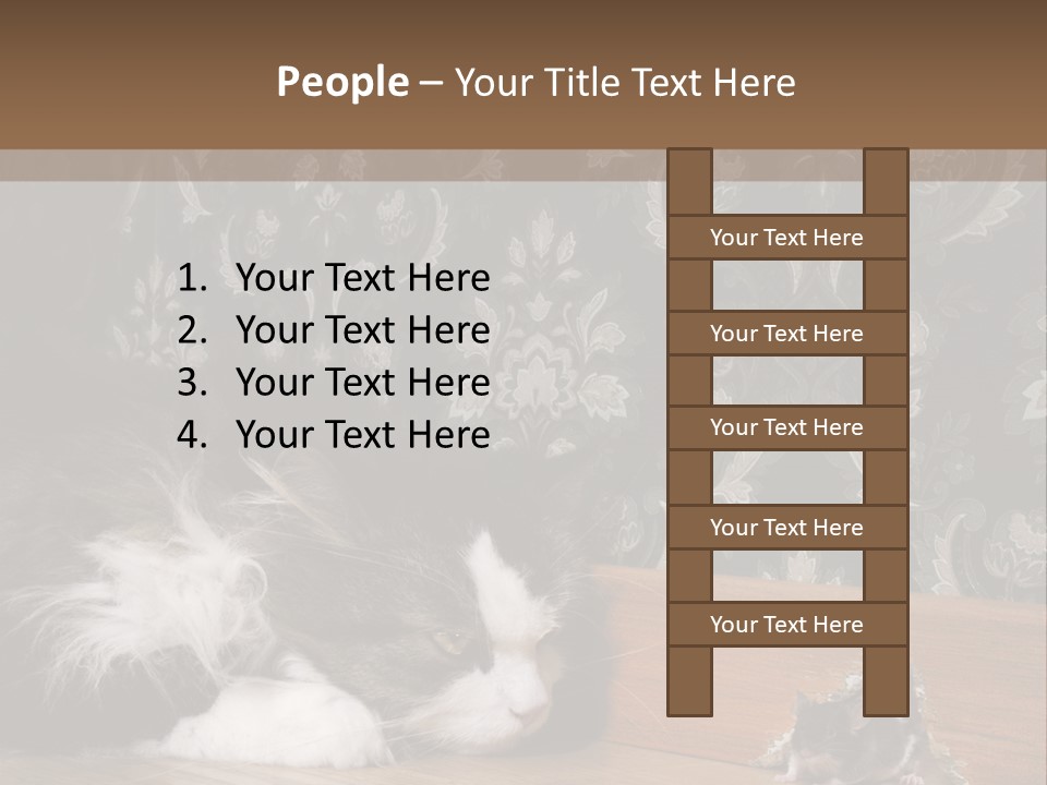 A Cat Laying On The Floor Next To A Mouse PowerPoint Template
