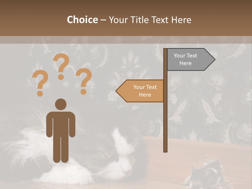 A Cat Laying On The Floor Next To A Mouse PowerPoint Template