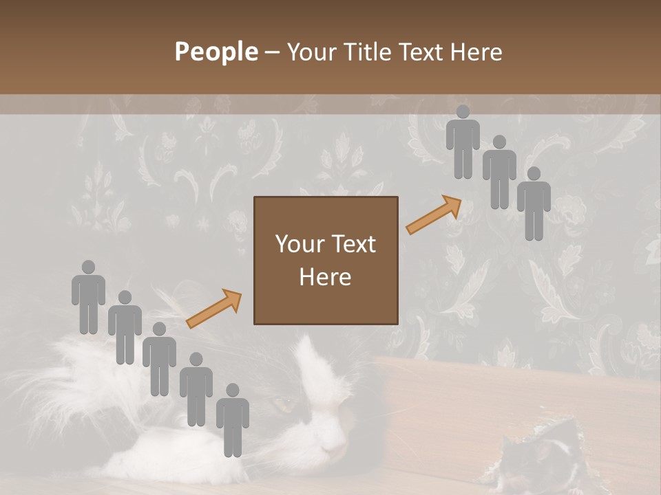 A Cat Laying On The Floor Next To A Mouse PowerPoint Template