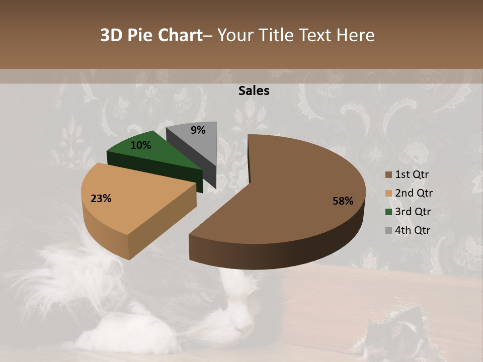 A Cat Laying On The Floor Next To A Mouse PowerPoint Template