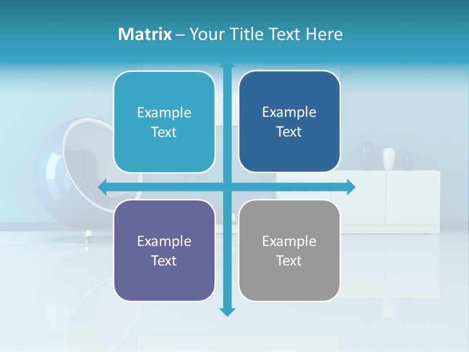 Blue Modern Living Room With Blank Canvas PowerPoint Template