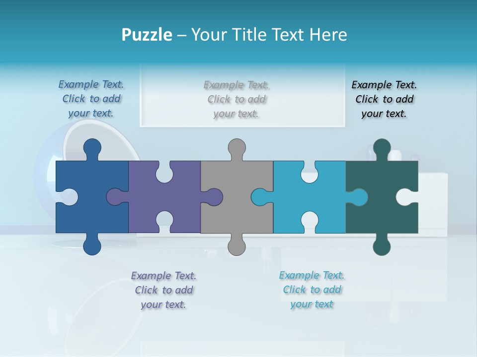 Blue Modern Living Room With Blank Canvas PowerPoint Template