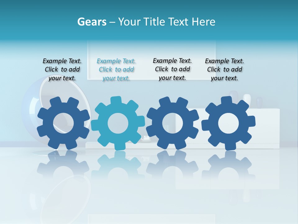 Blue Modern Living Room With Blank Canvas PowerPoint Template