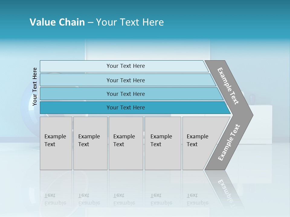 Blue Modern Living Room With Blank Canvas PowerPoint Template