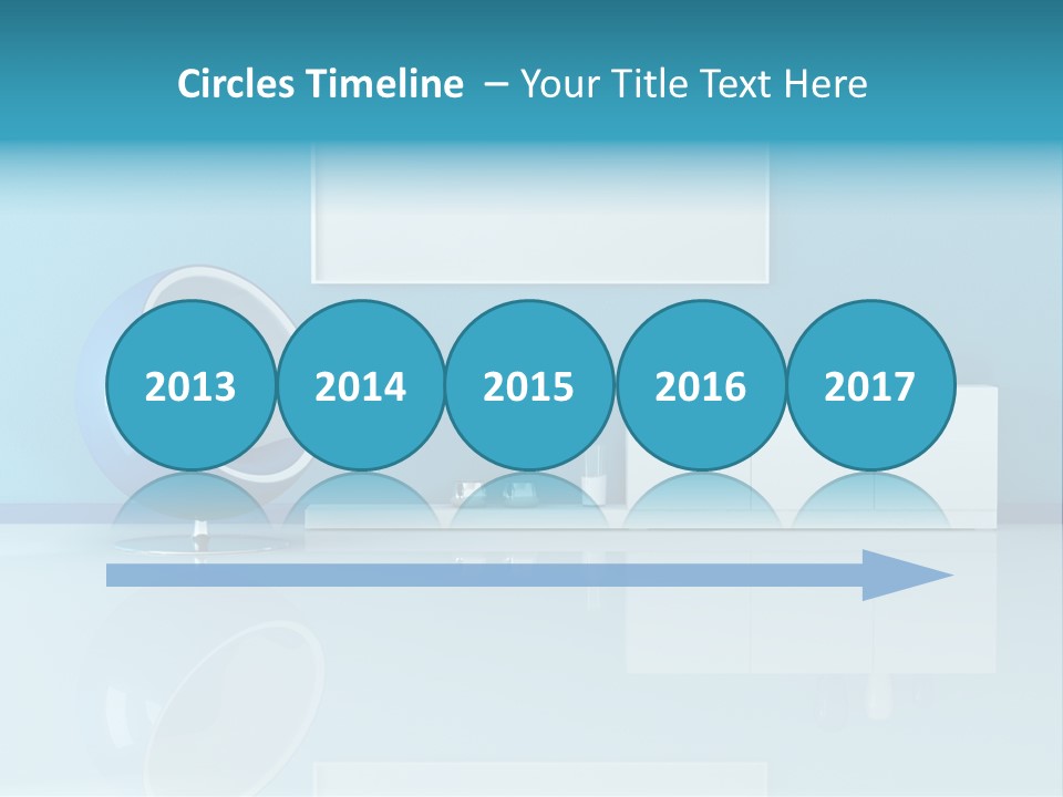 Blue Modern Living Room With Blank Canvas PowerPoint Template