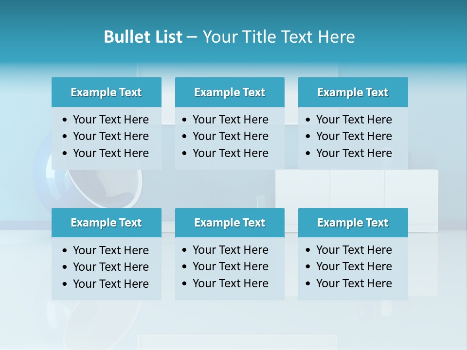 Blue Modern Living Room With Blank Canvas PowerPoint Template