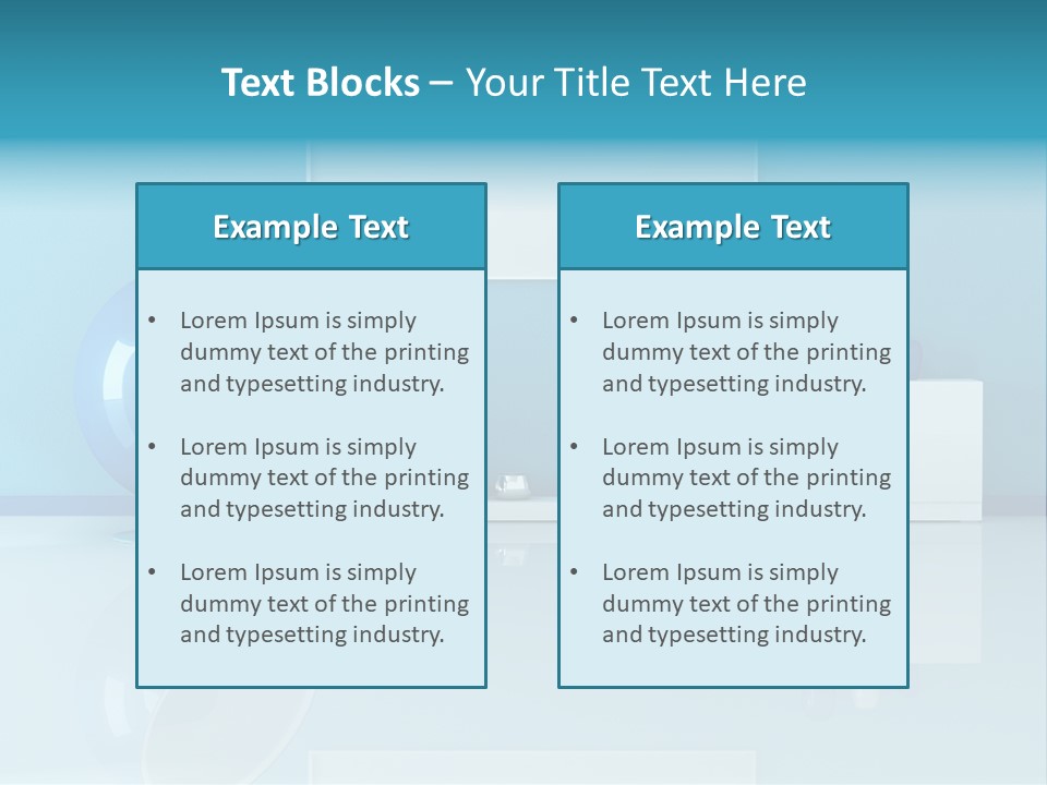 Blue Modern Living Room With Blank Canvas PowerPoint Template