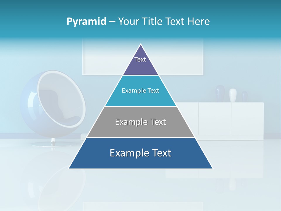 Blue Modern Living Room With Blank Canvas PowerPoint Template