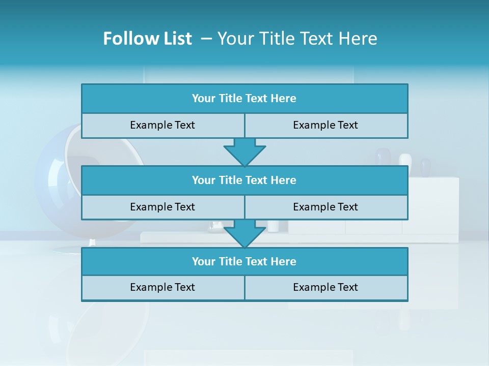 Blue Modern Living Room With Blank Canvas PowerPoint Template
