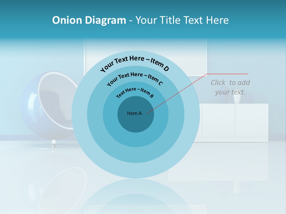 Blue Modern Living Room With Blank Canvas PowerPoint Template