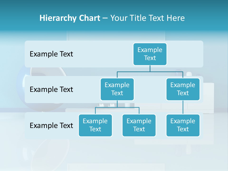 Blue Modern Living Room With Blank Canvas PowerPoint Template