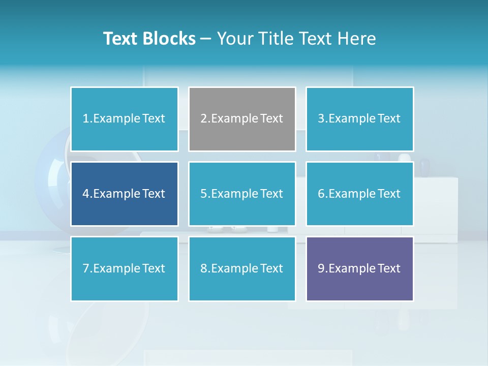 Blue Modern Living Room With Blank Canvas PowerPoint Template