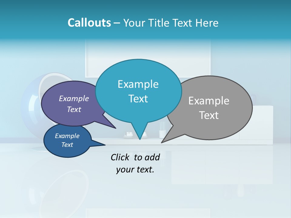 Blue Modern Living Room With Blank Canvas PowerPoint Template