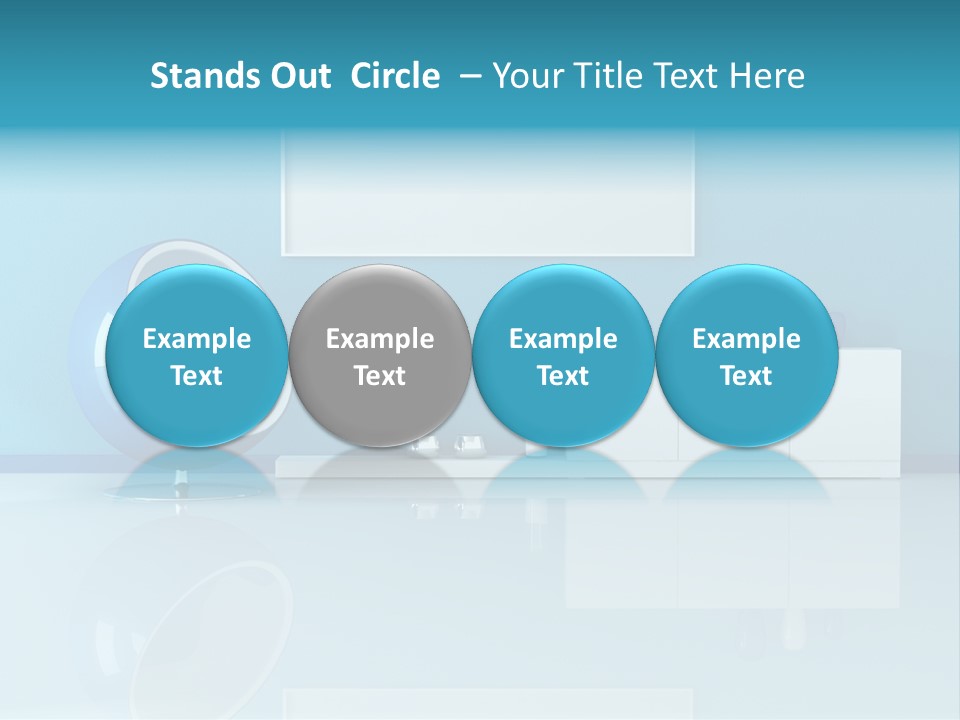 Blue Modern Living Room With Blank Canvas PowerPoint Template