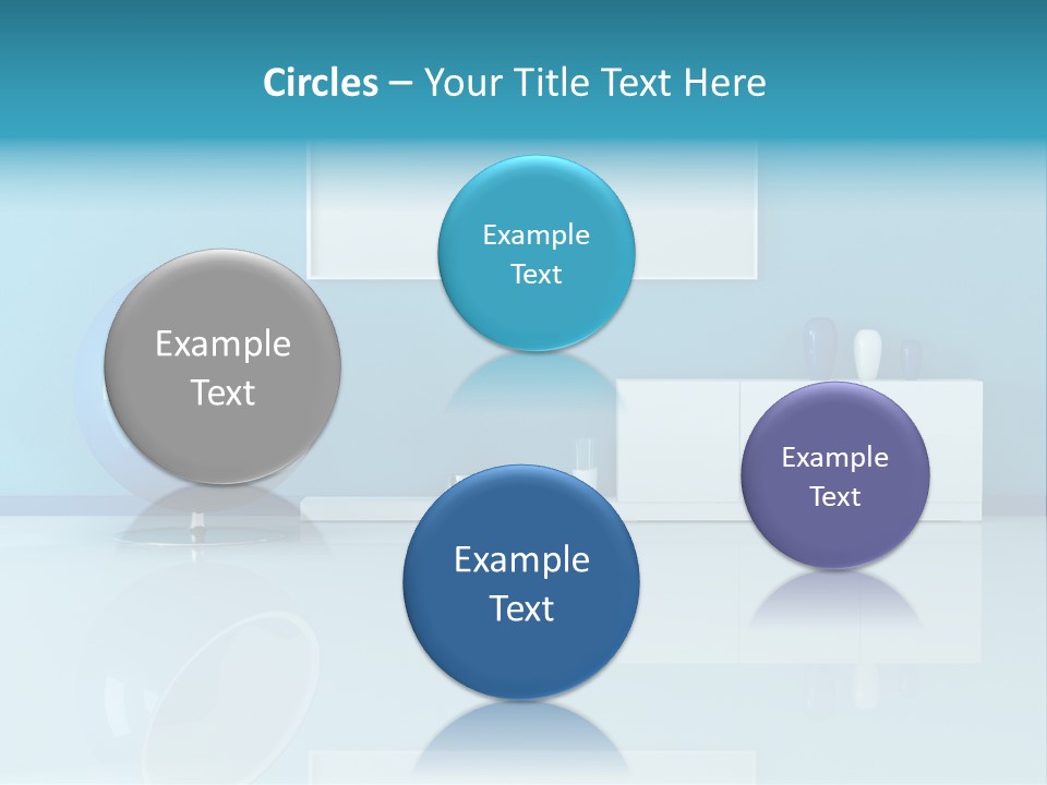 Blue Modern Living Room With Blank Canvas PowerPoint Template