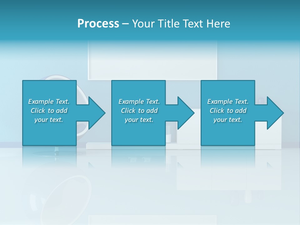 Blue Modern Living Room With Blank Canvas PowerPoint Template