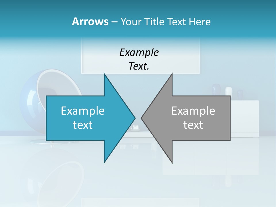 Blue Modern Living Room With Blank Canvas PowerPoint Template