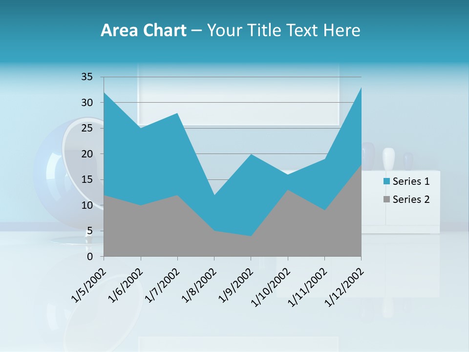 Blue Modern Living Room With Blank Canvas PowerPoint Template