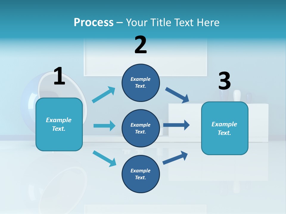 Blue Modern Living Room With Blank Canvas PowerPoint Template