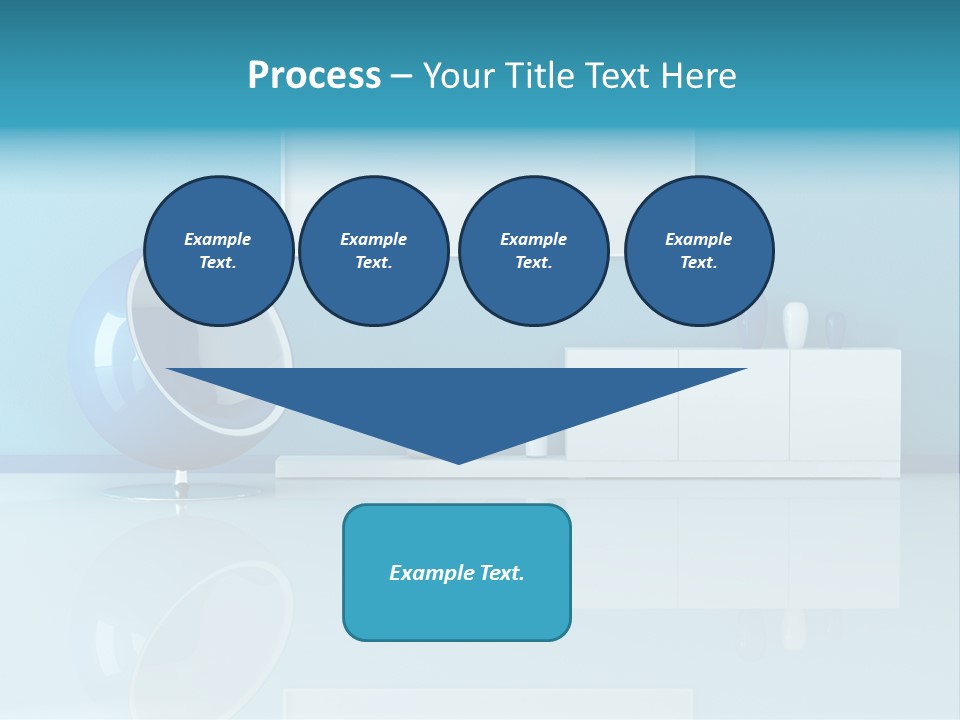 Blue Modern Living Room With Blank Canvas PowerPoint Template