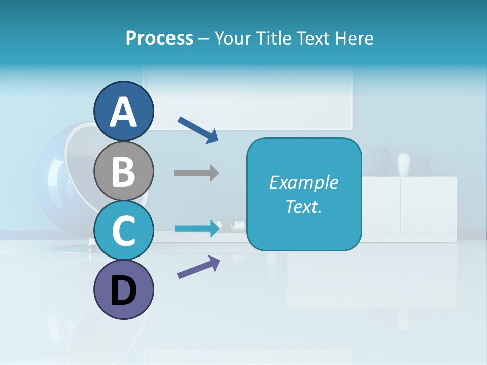 Blue Modern Living Room With Blank Canvas PowerPoint Template