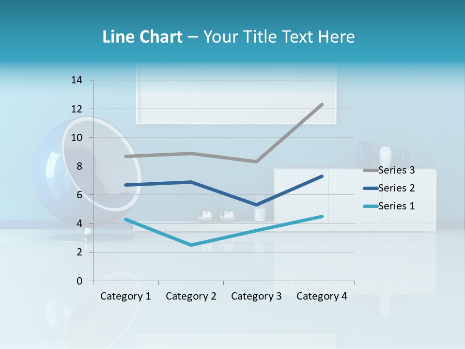 Blue Modern Living Room With Blank Canvas PowerPoint Template