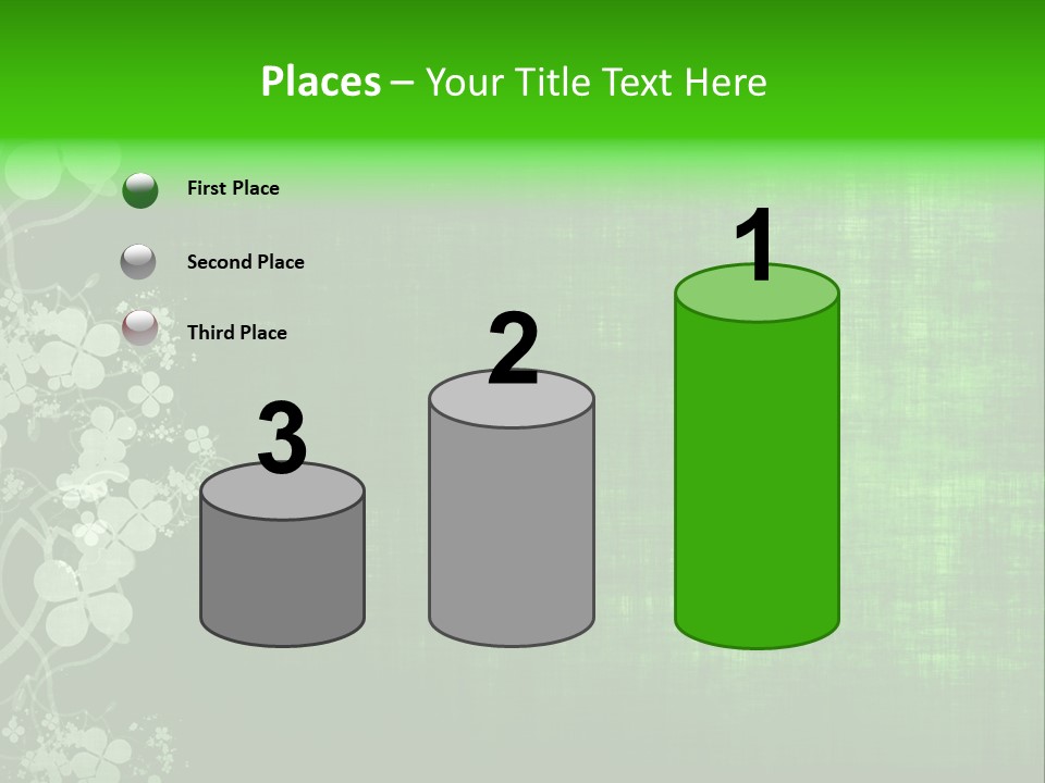 Green Grunge Floral Decor Old Texture Background PowerPoint Template