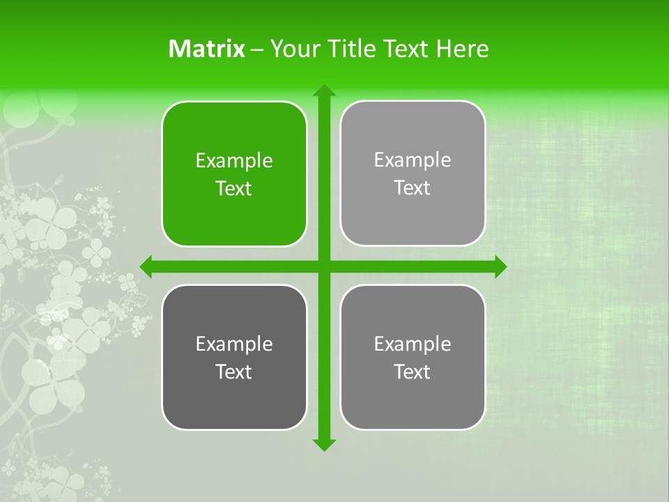 Green Grunge Floral Decor Old Texture Background PowerPoint Template