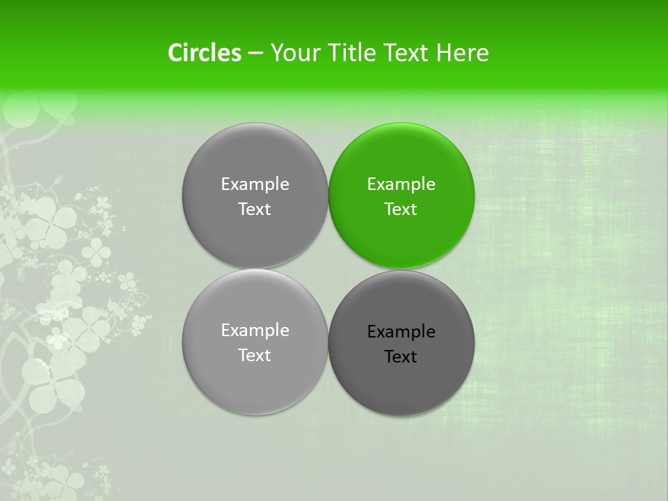 Green Grunge Floral Decor Old Texture Background PowerPoint Template