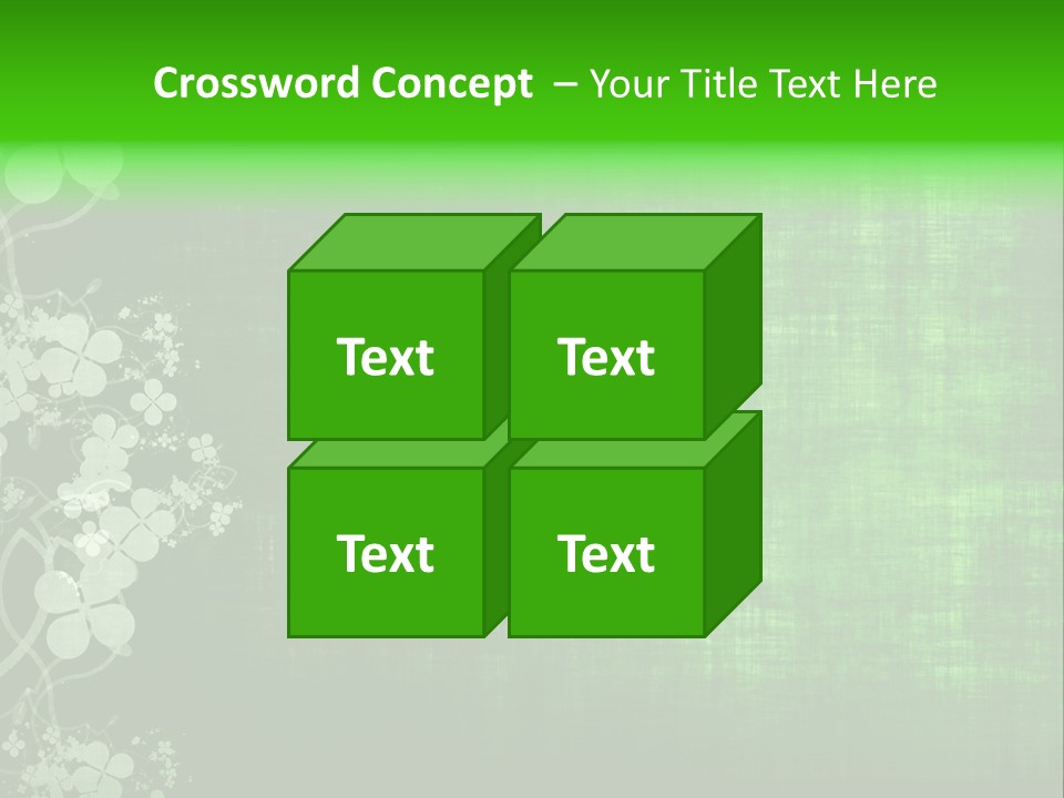 Green Grunge Floral Decor Old Texture Background PowerPoint Template