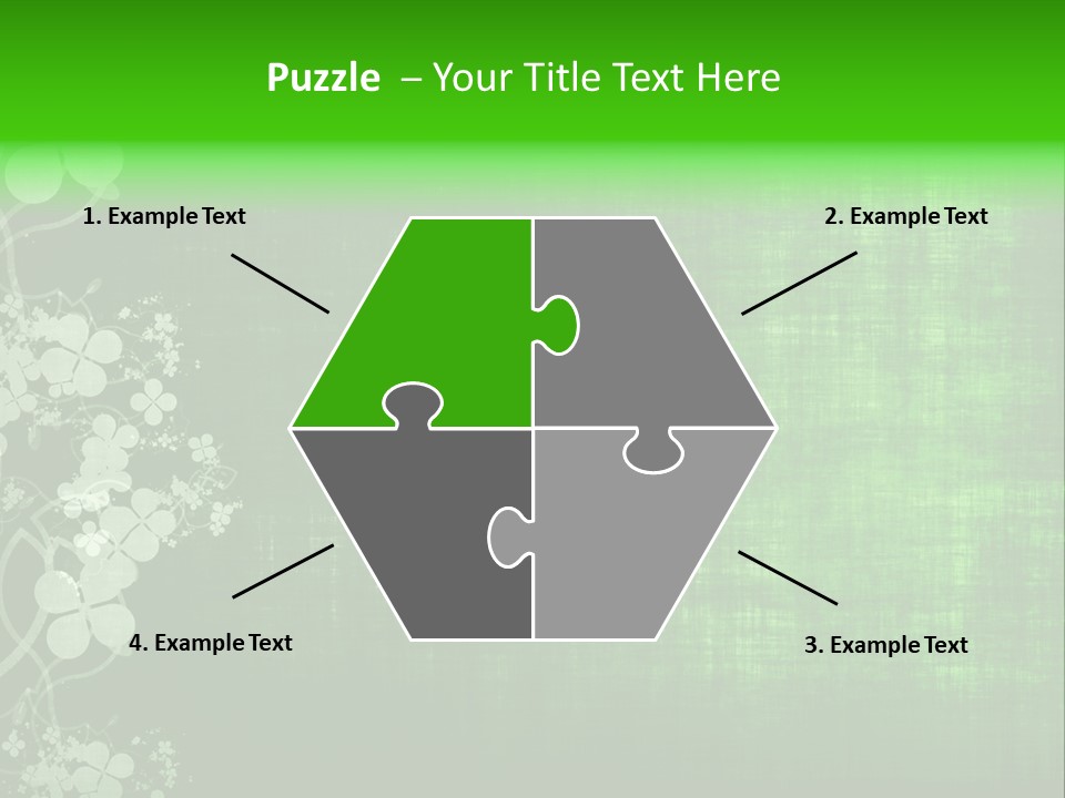 Green Grunge Floral Decor Old Texture Background PowerPoint Template