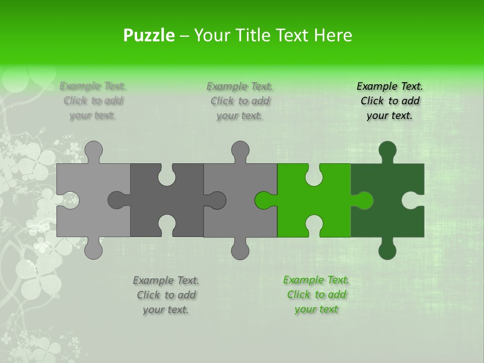 Green Grunge Floral Decor Old Texture Background PowerPoint Template